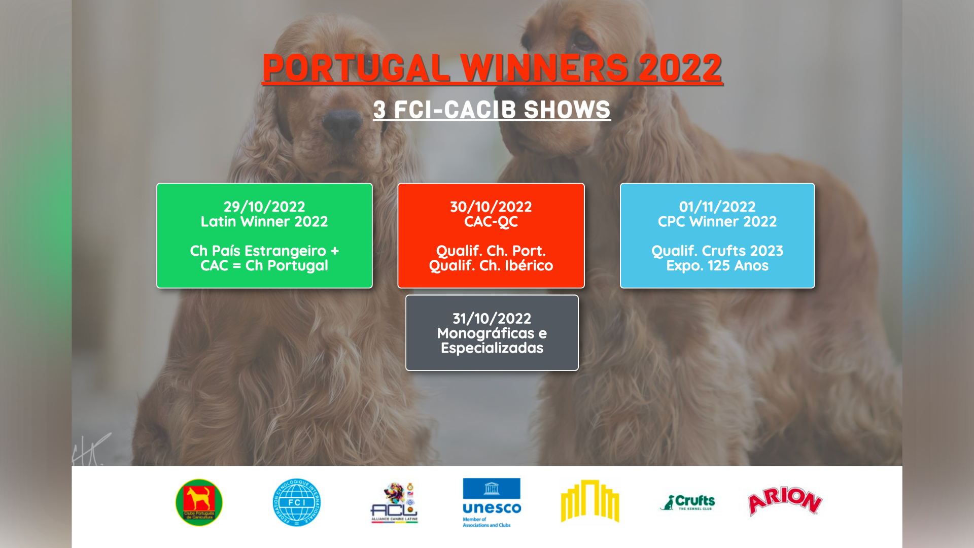 Portugal Winners 2022 - 3 Fci-Cacib Shows